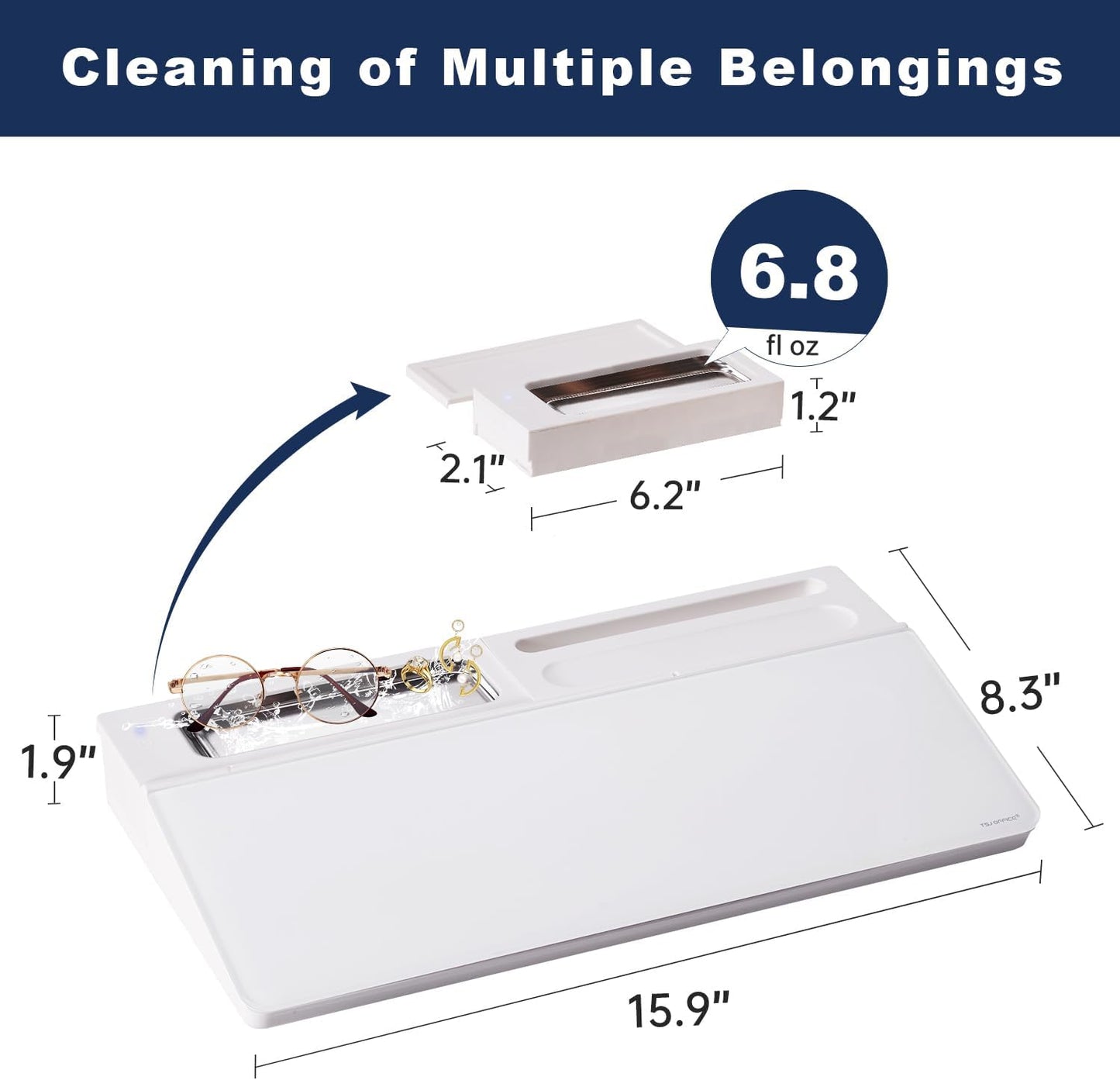 TSJ OFFICE Small Desktop Whiteboard -Glass Dry Erase Board Computer Keyboard Stand White Board Surface Pad with Drawer, Desk Organizers with Accessories for Office, Home, School Supplies - White