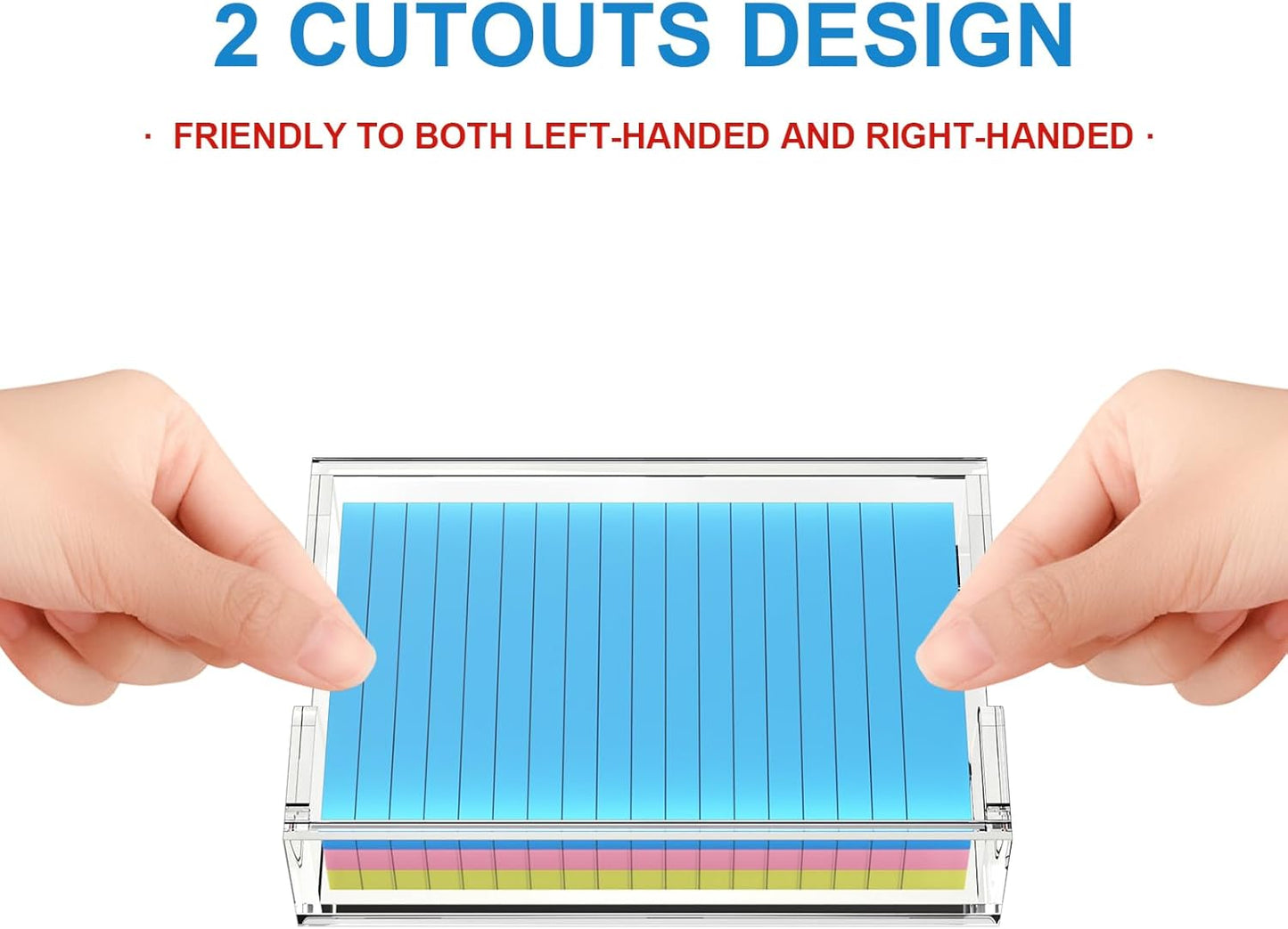 WINFFOR Acrylic Notepad Holder Dispenser - 4x6 in Sticky Note Memo Holder Self-Stick Note Pad Organizer (W/O Pads) Office Desk Accessories School Supplies, Crystal Clear