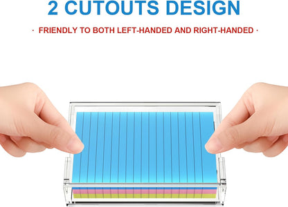 WINFFOR Acrylic Notepad Holder Dispenser - 4x6 in Sticky Note Memo Holder Self-Stick Note Pad Organizer (W/O Pads) Office Desk Accessories School Supplies, Crystal Clear