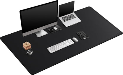 Mydours 40" x 20" Extra Large Desk Mat, PU Leather & Cork Desk Pad, Large XXL Desk Mouse Pad for Workstation, Office, Home, Computer Desk Mat with Keyboard & Mouse (Black)