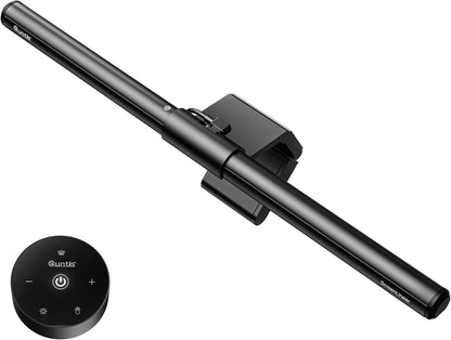 Quntis Monitor Light Bar with Remote, Fit for Curved Monitors/Camera Base, Eye-Care Computer Screen Light Bar, Auto-Dimming Dimmable Work Office Gaming Desk Lamp, Gray
