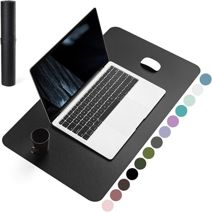 YSAGi Non-Slip Leather Desk Pad, Waterproof Laptop Computer Desk Keyboard Mat, Table Protector Blotter Mat, Large Mouse Pad for Office/Work/Home/Decor(Black, 31.5" x 15.7")