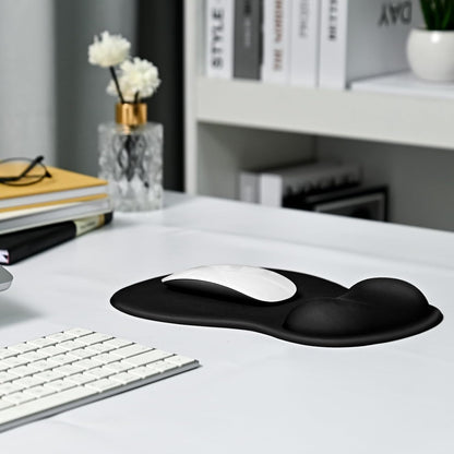 EooCoo Ergonomic Mouse Pad with Gel Wrist Rest Support, Middle Concave Design for Natural Wrist Alignment, Non-Slip Base Mousepad for Laptop, Computer, Office Desk Accessories, Carpal Tunnel Syndrome