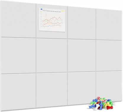 Neatsure Large Cork Board for Wall, Black Felt Bulletin Board with Pushpins, 36" x 24" 6 Panels Wall Tiles, Tack Push Pin Boards for Office