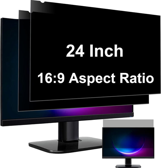 YAKAI 2-PACK Computer Privacy Screen Filter 27 Inch for 16:9 Aspect Ratio Widescreen Monitor, Anti-Spy & Anti-Glare Blue Light Blocking Protector - WxH: 23 9/16" x 13 1/4" (598mm x 337mm)