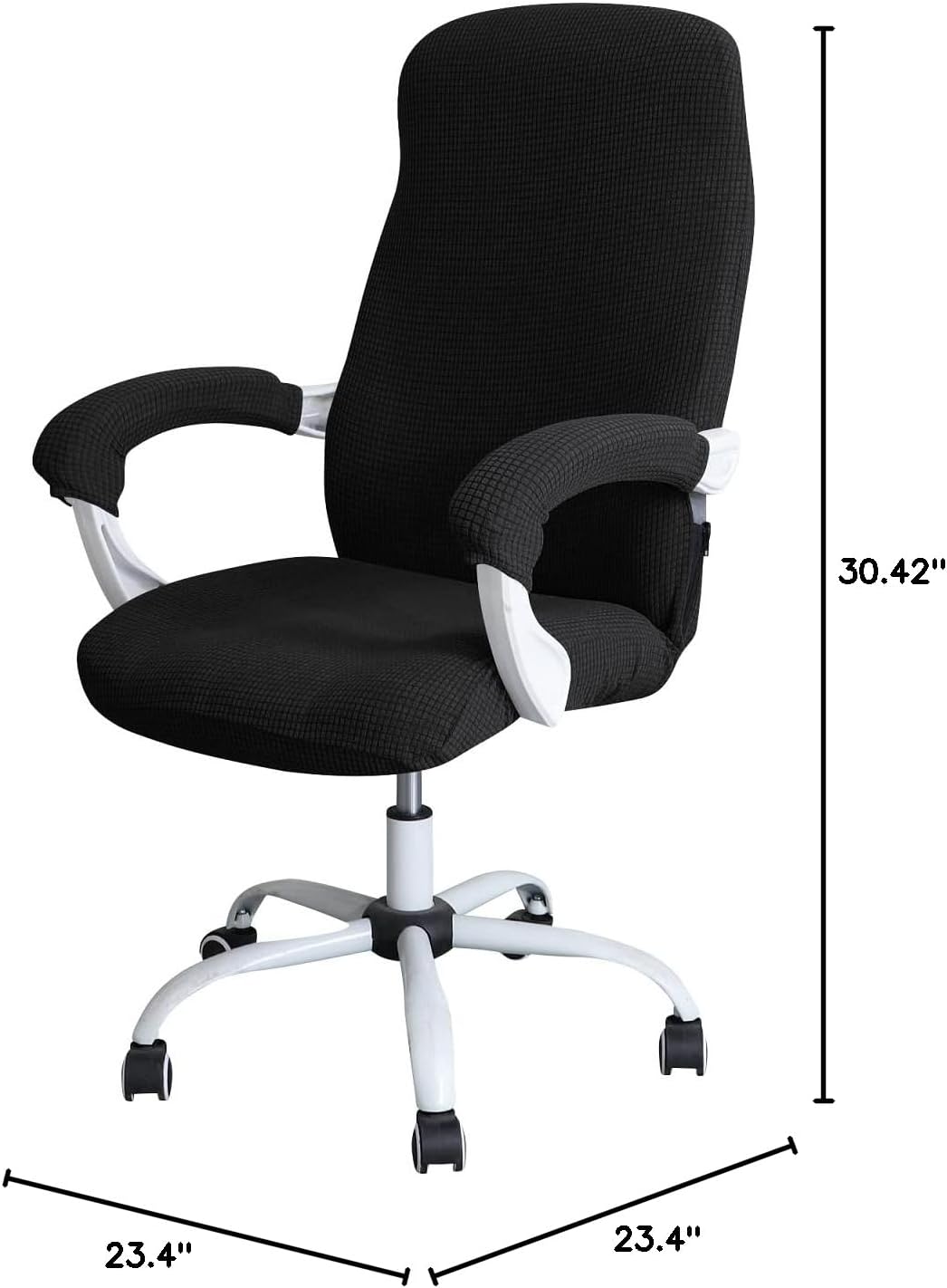 FORCHEER Office Chair Armrest Covers 12-15 Inch Velvet Elastic Black Arm Rest Covers for Desk Computer Chairs Washable