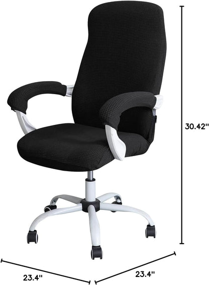 FORCHEER Office Chair Armrest Covers 12-15 Inch Velvet Elastic Black Arm Rest Covers for Desk Computer Chairs Washable
