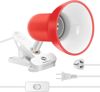 RONG&LAN Clip lamp,360° Rotation Clip on Lamp Portable Book Reading Light,Clamp on Desk/Table/Bunk Bed/Cupboard Home Lighting, (Desk lamp,Seven Colors for Your Choice) (White,2)