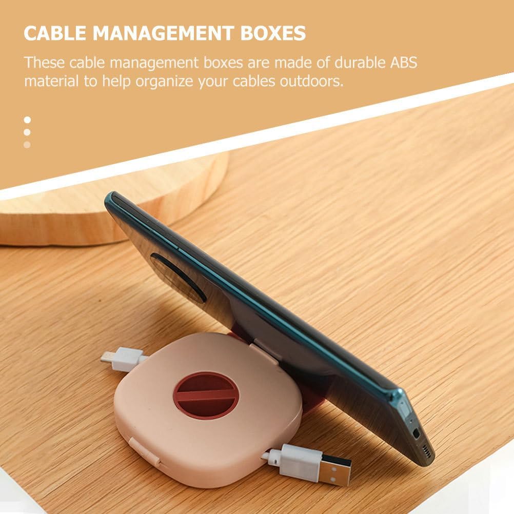 3-Pack Retractable Cable Winder with Rotating Design - Portable Cord Organizer for USB, Earphones - Tangle-Free Holder for Home, Office, Travel