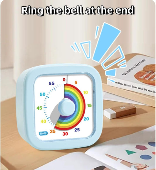 Kids Visual Timer Cute Rainbow - 60 Minute Countdown Timer Time Management for Kids and Adults, Timer for Cooking Classroom Meeting (Purple)