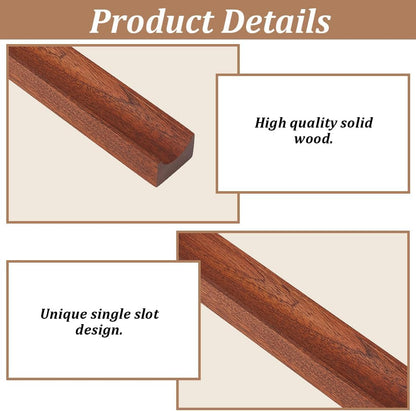 PLIGREAT Single Walnut Wood Pen Tray Wooden Desk Pencil Organizer Holder Minimalist Single Pen Rest for Office Stationery Desk Decor Retro Home Bedroom Decoration, 7.87x1.18x0.78inch