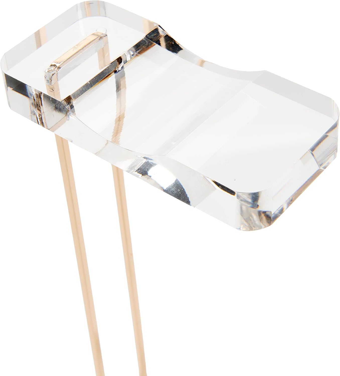 RUSSELL+HAZEL Acrylic Headphones Stand, Headset Holder, Office Accessories, Clear Acrylic with Gold Hardware, 4” x 5” x 10.5” (93922)