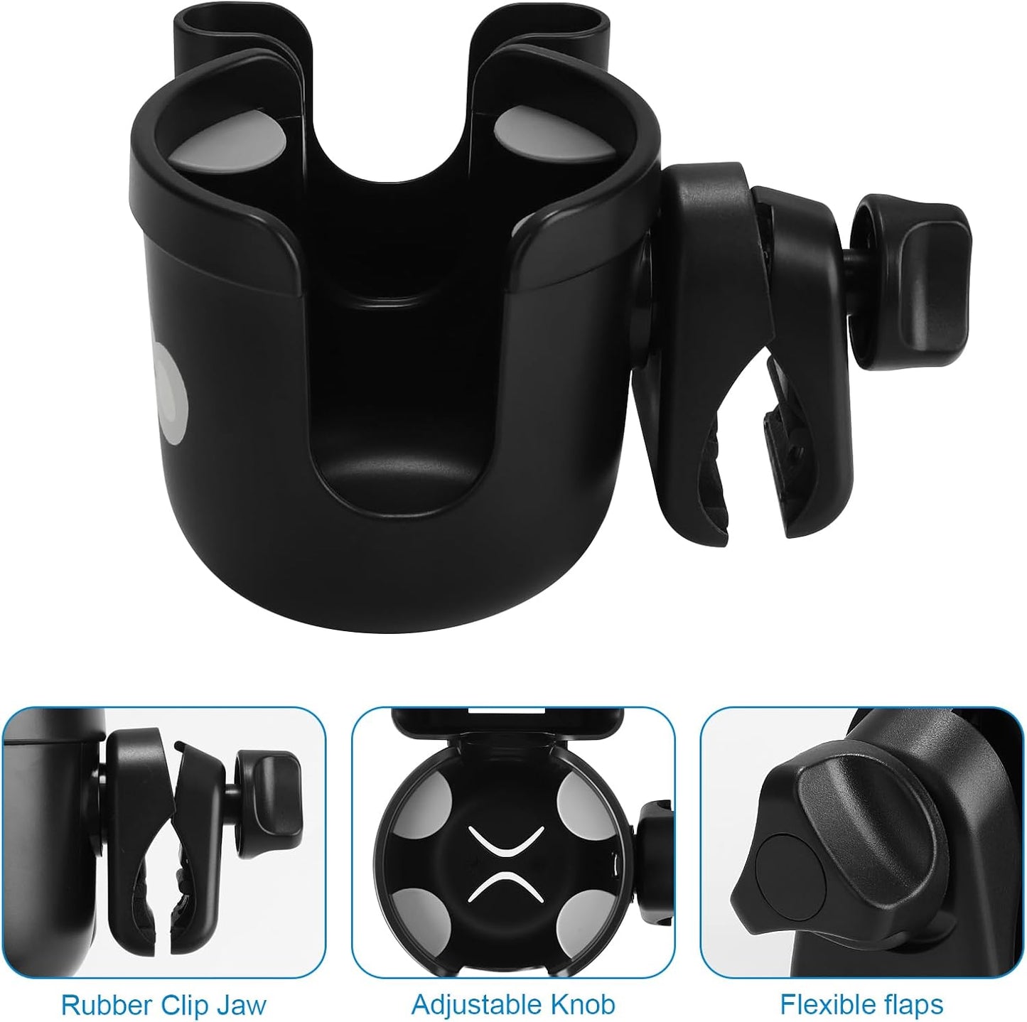 Accmor 2-in-1 Walker Cup Holder with Phone Holder, Wheelchair Cup Holder, Rollator Cup Holder, Cup Phone Holder for Walker, Wheelchair, Rollator, Mobility Scooter
