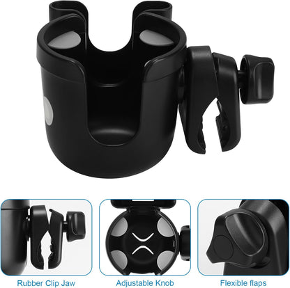 Accmor 2-in-1 Walker Cup Holder with Phone Holder, Wheelchair Cup Holder, Rollator Cup Holder, Cup Phone Holder for Walker, Wheelchair, Rollator, Mobility Scooter