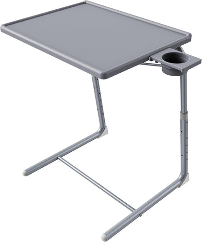 HUANUO TV Tray, Adjustable TV Tray Table - TV Dinner Tray on Bed & Sofa, Comfortable Folding TV Tray with 6 Height & 3 Tilt Angle Adjustments (Black)