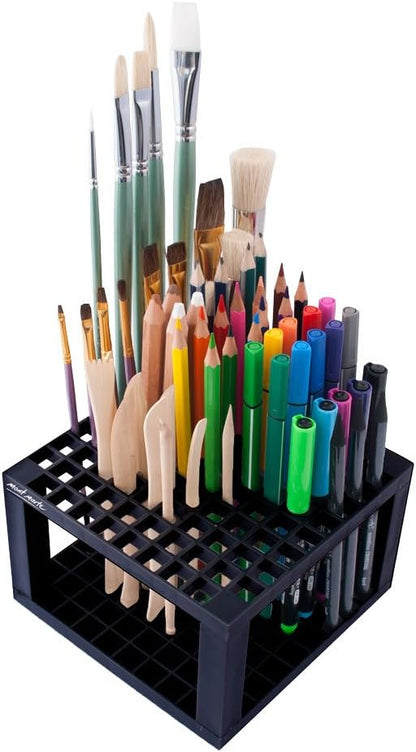 MONT MARTE 96 Hole Plastic Pencil & Brush Holder for Paint Brushes, Pencils, Markers, Pens and Modeling Tools. Provides Excellent Art Studio Organization.
