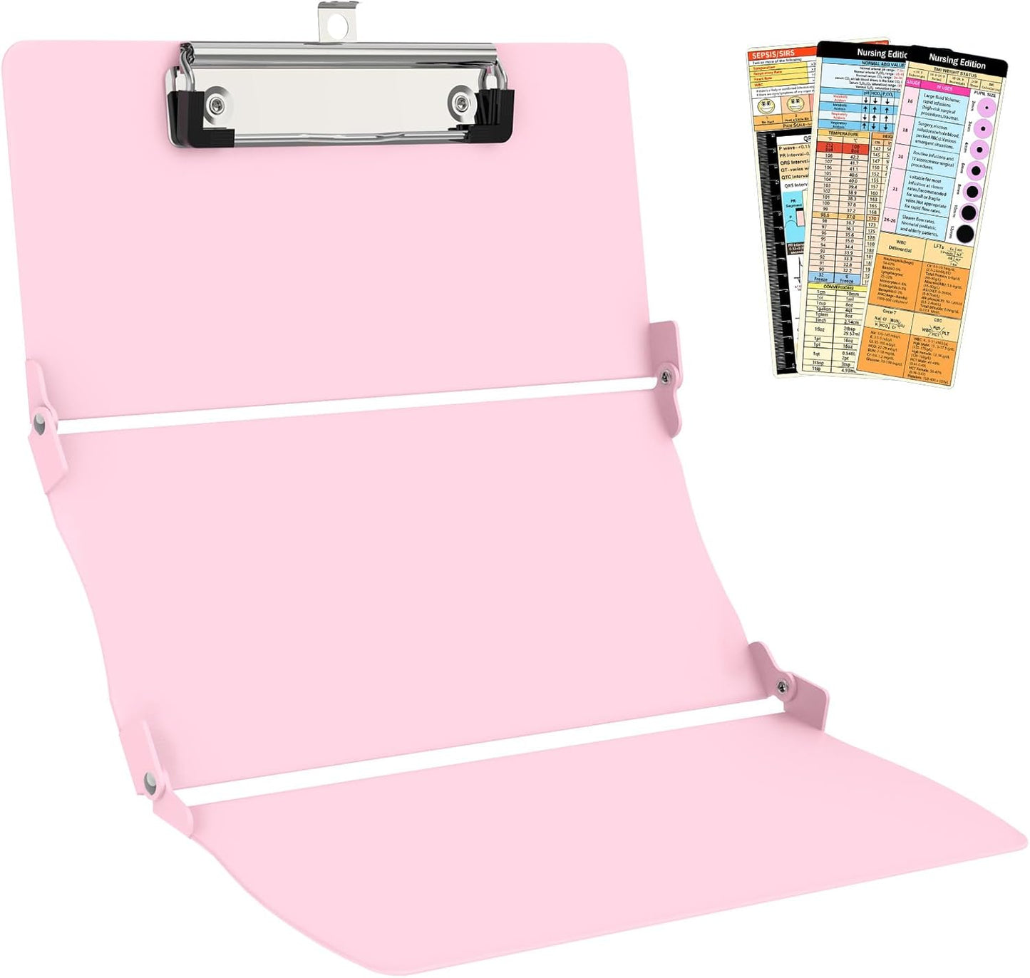 Clipboard Foldable Without Edition Cheat Sheets Aluminum 3 Layers Foldable Clipboards Pocket Size Profile Clip Clipboards Notepad for Students, Nurses,Contractor Trucker Driver