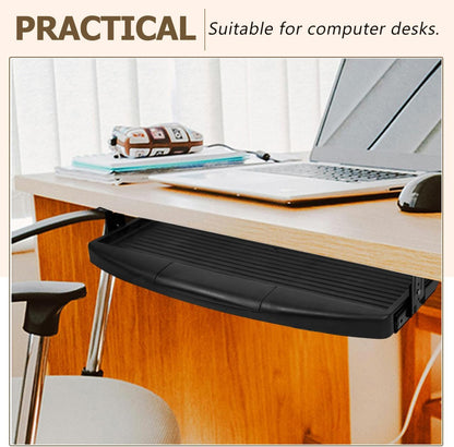 SEWACC Under Desk Keyboard Tray Slide Out Platform Ergonomic Keyboard Drawer for Easy Access Durable Construction for Office and Home Use