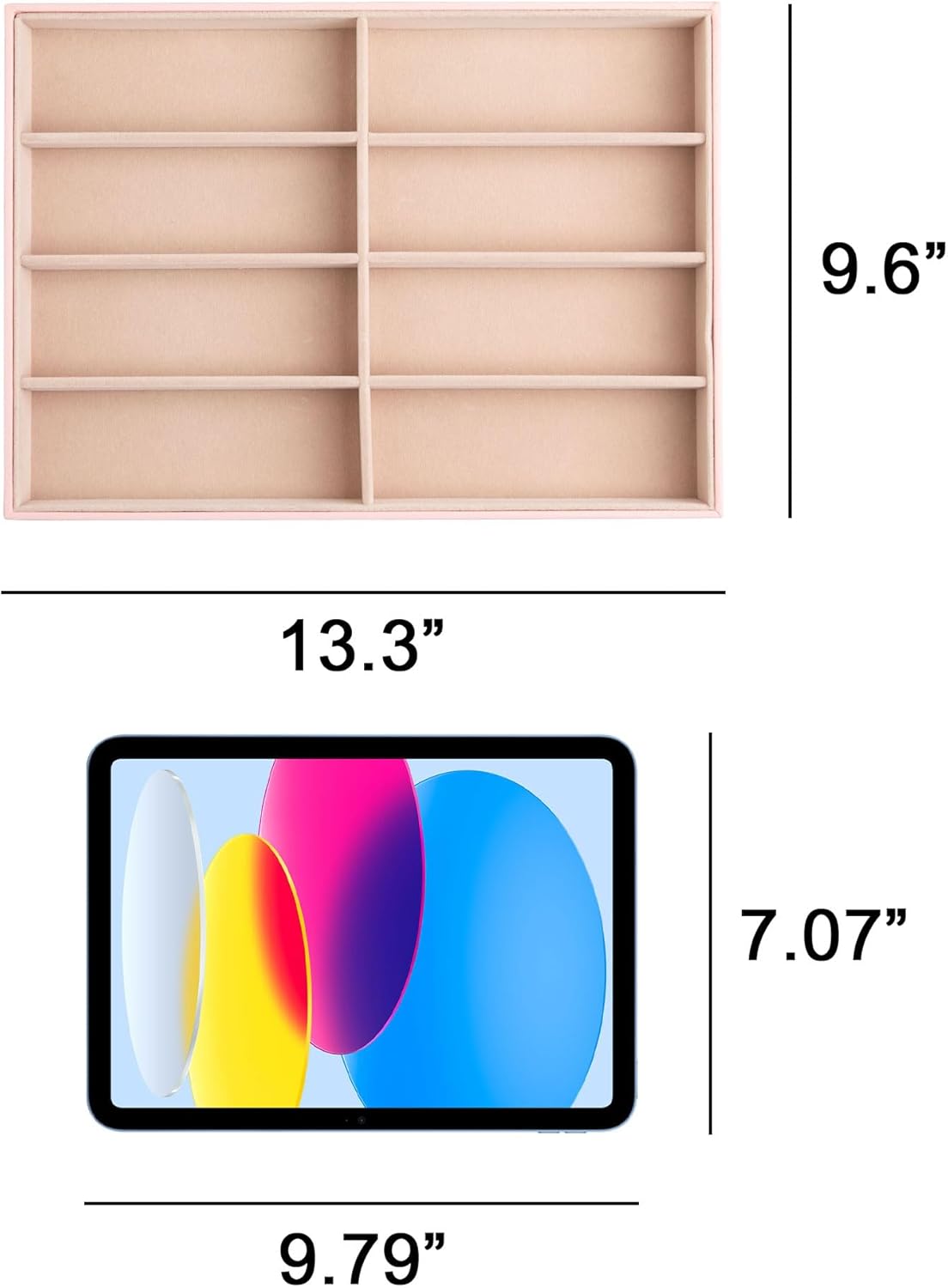 Frebeauty Sunglass Organizer,PU Leather Glasses Organizer,8-Slot Sunglasses Tray,Men's/Women's Sunglasses Box,Sunglass Case,13.3 x 9.6 x 1.5 Inches,Eyeglass/Eyewear Display Tray(Grey)