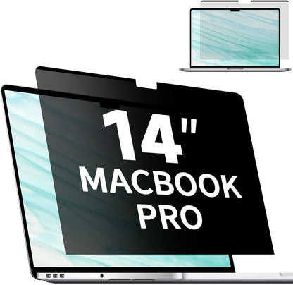 Magnetic Laptop Privacy Screen 14 Inch 16:10, Removable Matte Anti Glare Blue Light Filter - Computer Privacy Shield Not for 14" 16:9 Laptop