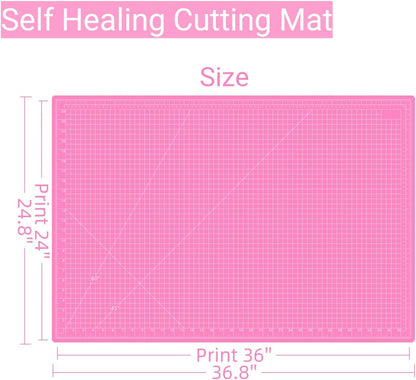 18"x24" Self Healing Cutting Mat, Sewing Mat for Crafts, Double Sided 5-Ply Table Cutting Board for Fabric Quilting Leather Modeling Hobby Project, Turquoise