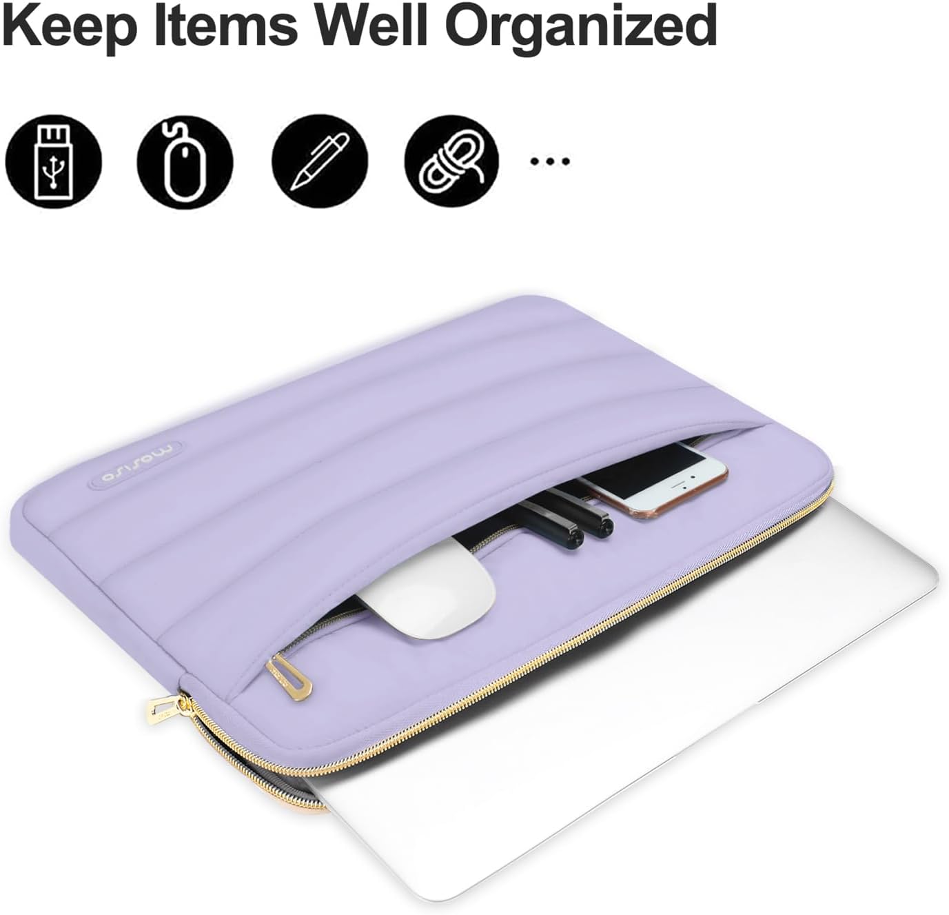 MOSISO Laptop Case 13.3 inch,13-13.3 inch Puffy Laptop Sleeve Compatible with MacBook Neo/Air 13.6 M5 M4 M3 M2 M1/Pro 13/14,HP Dell ASUS Lenovo,Polyester Horizontal Bag with Small Case, Sand