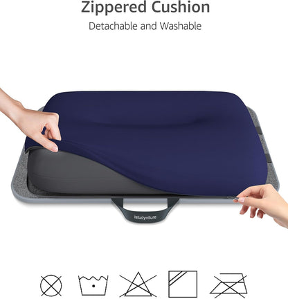 Lap Desk, Portable Laptop Stand with Washable Cushion, Fits up to 17 inch Laptop, with Device Ledge and Phone Holder, Use on Bed,Couch, Sofa, Floor, Home Office– ISTUDYNITURE (Large, Black)