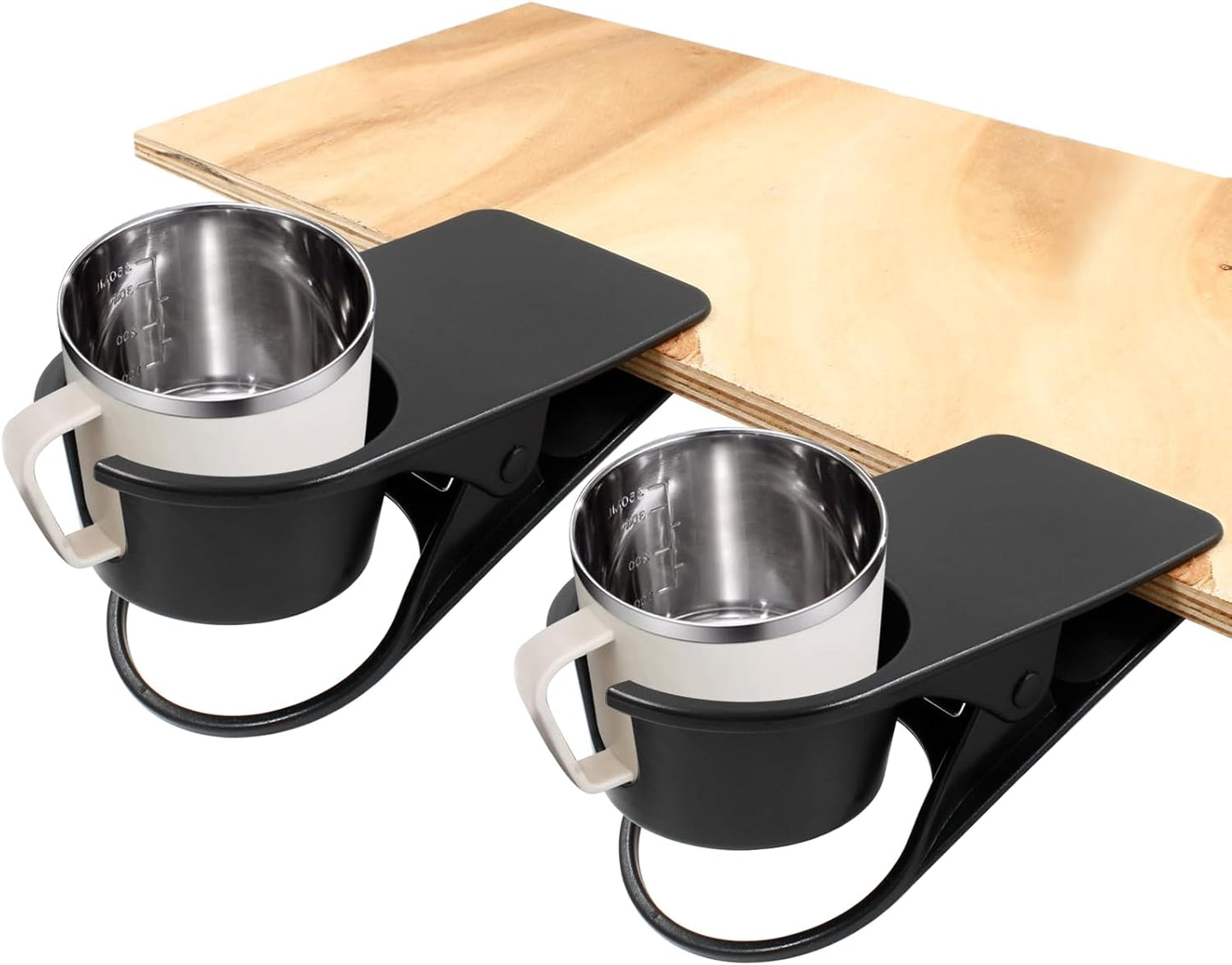 Jiozermi Drinking Cup Holder Clip, Desk Drink Holder Clip Adirondack Chair Cup Holder with Clip Cup Clip Holder for Water Drink Beverage Soda Coffee Mug(Blue)