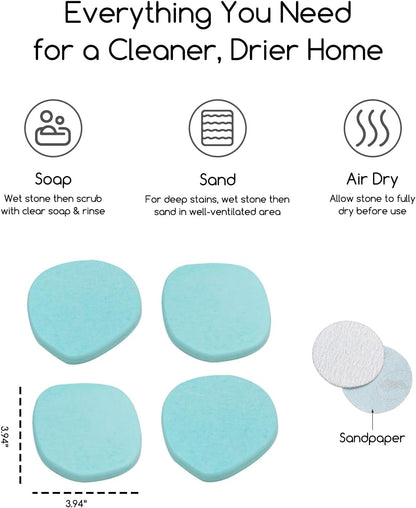 Diatomaceous Earth Coasters,3.9"x3.9", Quick-Dry, Absorbent, Heat-Resistant, Modern Stone Design, Dark Gray, Irregular Shape (2, Grey)