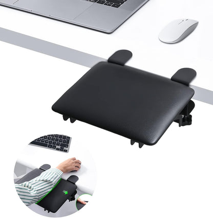 eulps Foldable Arm Rest for Desk, Clamp-On Desk Arm Support Pad with Soft PU Leather Cushion, Ergonomic Wrist & Forearm Rest for Computer Typing, Mouse Use, Gaming, Home Office