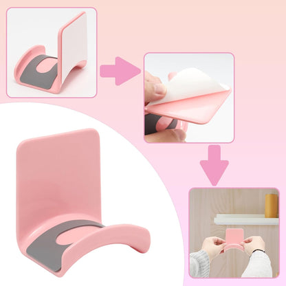1Pcs Pink ABS Plastic Headphone Stand Hanger, Hanging Headset Holder Hook Under Desk, Adhesive Earphones Hangers for Desk Headphone Hanger, Most Headphones and Controller
