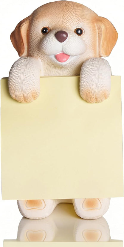 Highland Cow Pop-up Sticky Note Dispenser, Includes 1 Pad of 3x3 in Super Sticky Notes, 100 Sheets, Resin Cute Handmade Desk Holder for Office & Home-Beige