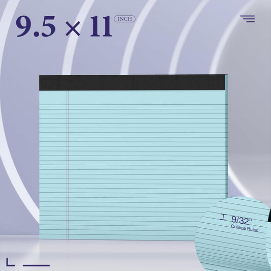 2 Pcs Note Pads 11" x 9.5" Legal Pads College Ruled Notepad Micro Perforated Writing Pads White Lined Paper 80GSM College Ruled Paper Pad of Paper 30 Sheets Notebook for School, To-Do Lists, Office