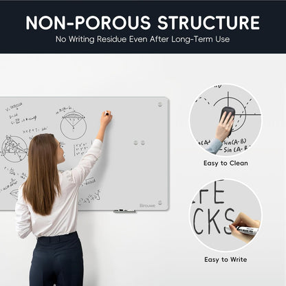 Magnetic Glass Whiteboard - Glass Dry Erase Board 48"x36" Large Frameless Board for Walls Office School and Home
