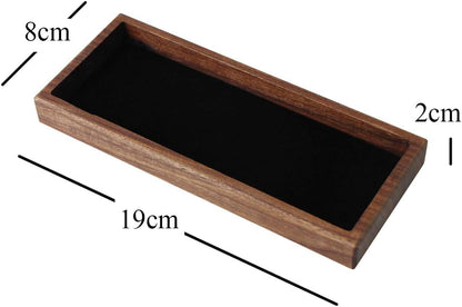 aufodara Wood Pen Tray Desktop Office Storage Box Coin Keys Holder