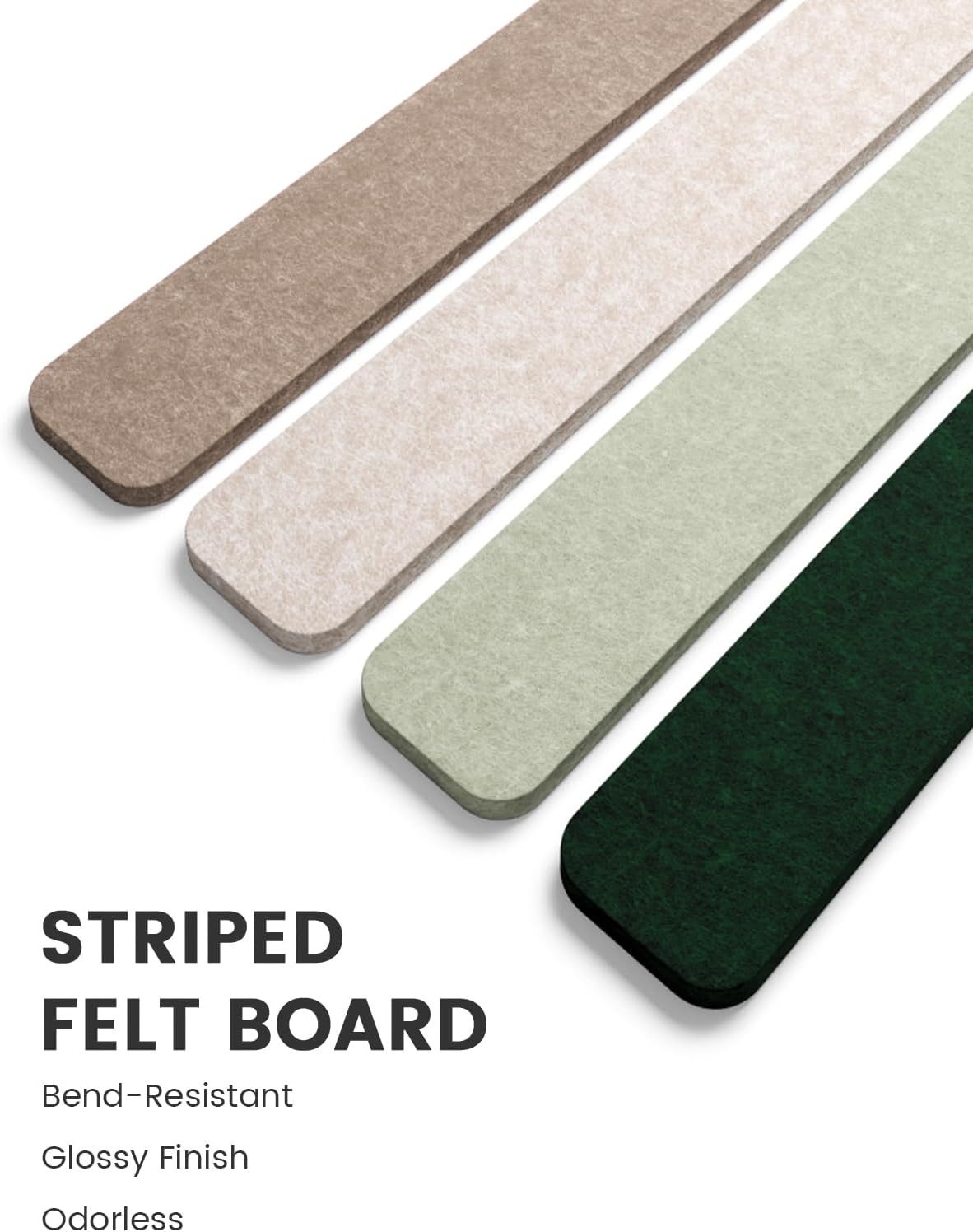 Fluxynara Cork Board Alternative Felt Strip Board 8-Pack 13"x2", Office Pin Board with 50 Push Pins, Adhesive Install for Bedroom Door & Home Office(Linen Dusk)