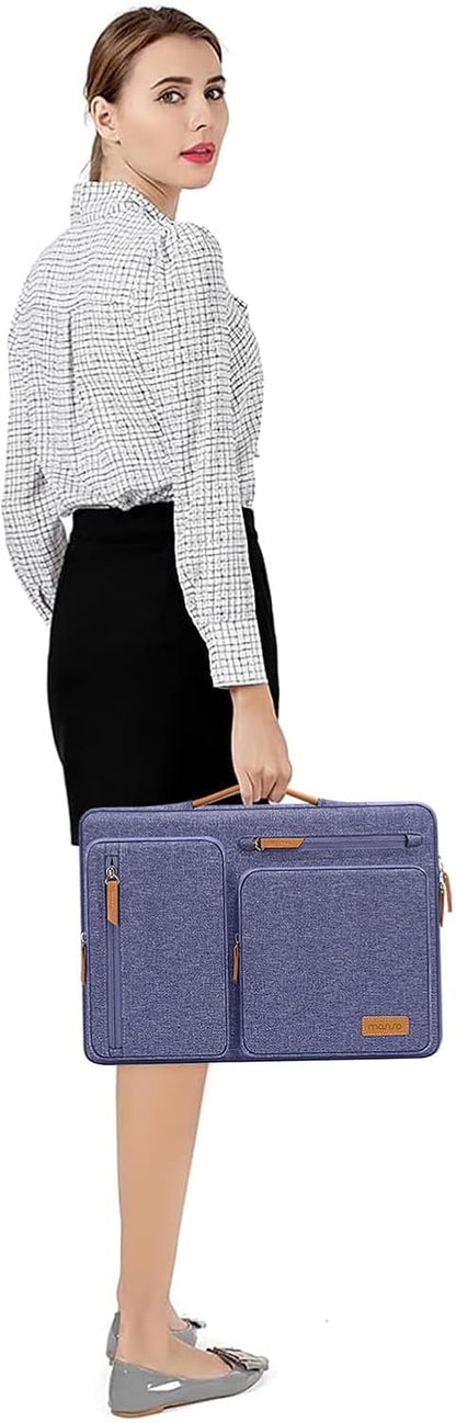 MOSISO 360 Protective Laptop Case 16 inch, 15-15.6 inch Laptop Sleeve Compatible with MacBook Pro 16, HP Acer Dell Lenovo ASUS, Side Open Carrying Case with 4 Zipper Pockets&Handle, Black