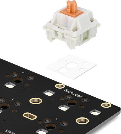 RUNJRX Keyboard PE Switch Pads 0.5mm Thick for 61/64/87/100/104/108 Hot Swap 120Pcs,White