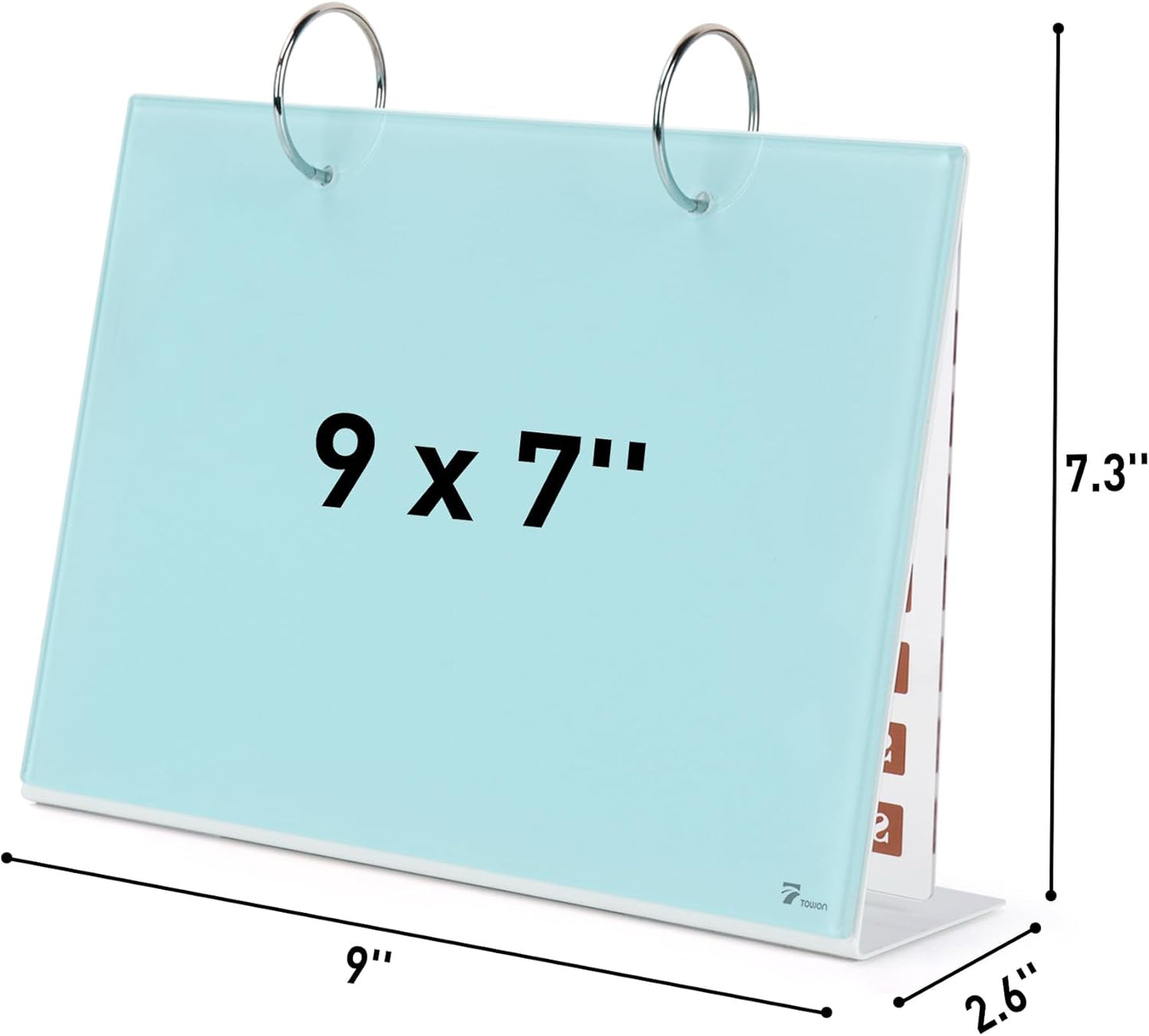 TOWON Small Glass Dry Erase Board, Desk White Board with Standing, Mini Whiteboard Easel Pad Set, Stenography Artifact for Office, Home and School Supplies, 8x6 Inches, Black