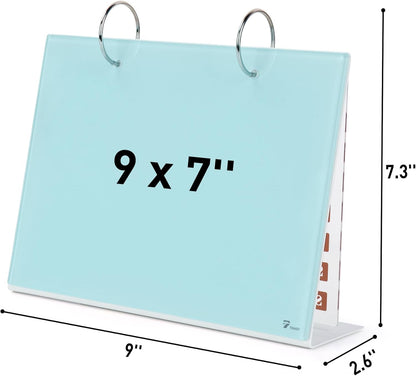 TOWON Small Glass Dry Erase Board, Desk White Board with Standing, Mini Whiteboard Easel Pad Set, Stenography Artifact for Office, Home and School Supplies, 8x6 Inches, Black