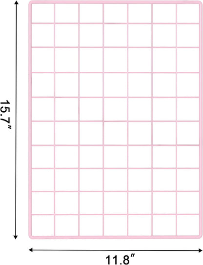 C&AHOME Photo Wall Display Set of 2, Grid Panel with Hooks, Clips, Hemp Cord, Hammer - 15.7" x 11.8", White UWWGM3402W