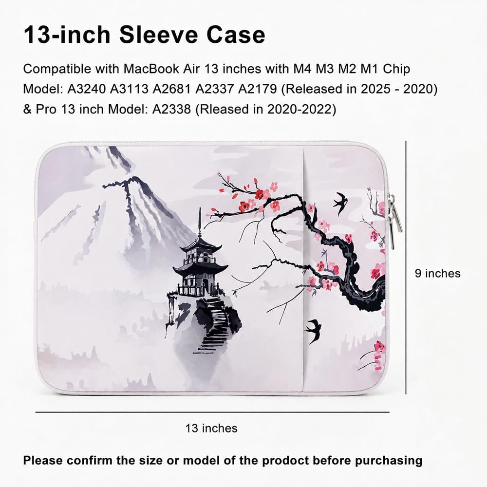 Laptop Sleeve for MacBook Neo/Air/Pro 13 inches A18/M5/M4/M3/M2/M1 Chip 2026-2020 A3404 A3449 A3240 A3113 with 2 Pockets Tablet Bag Case Accessories (Bright Pink)