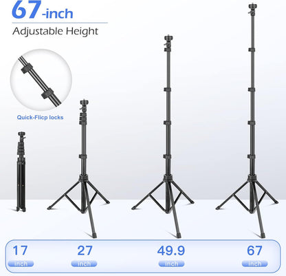 SENSYNE 62" Phone Tripod & Selfie Stick, Extendable Cell Phone Tripod Stand with Wireless Remote and Phone Holder, Compatible with iPhone Android Phone, Camera