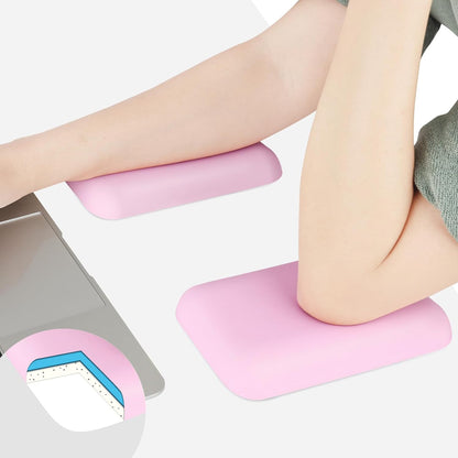 Leolee Elbow Rest Pads for Desk, Black Ergonomic Arm Rest Pads with Memory Foam & Non-Slip Base, Armrest Cushion Support Pad Relieve Elbow and Wrist Pain for Computer, Office, 2 Packs