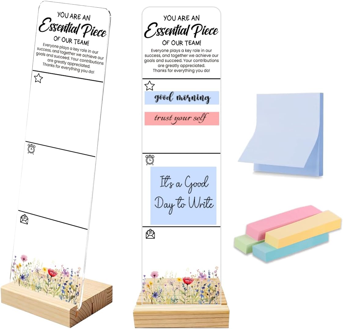 Sticky Note Holder Acrylic Monitor Memo Board Desk Organizers and Accessories Desk Decor Post It Note Holder with 200Pcs Sticky Notes Funny Sarcastic Office Positive Desk Sign