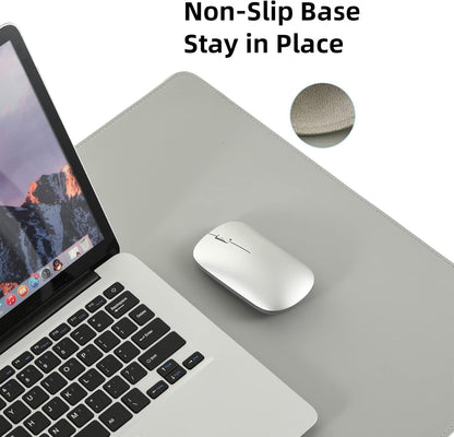 Leather Desk Pad,Wolaile 36x17 inch Large Mouse Pad,Waterproof Non-Slip Writing Desk Blotter,Computer Mat Desktop Protector for Office Home,Black