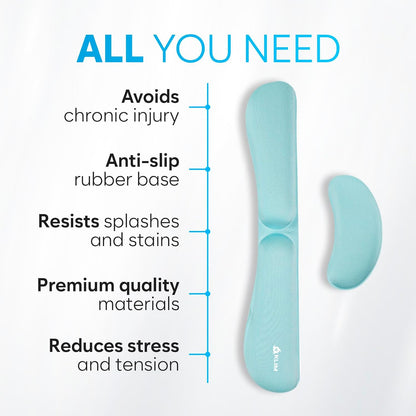 KLIM Mouse & Keyboard Wrist Rest Set - Silky Gel Memory Foam - Ergonomic Wrist Rest for Computer Keyboard, Wrist Pad for Keyboard + Wrist Rest for Mouse - for Gaming and Office - Pain Relief - Pink
