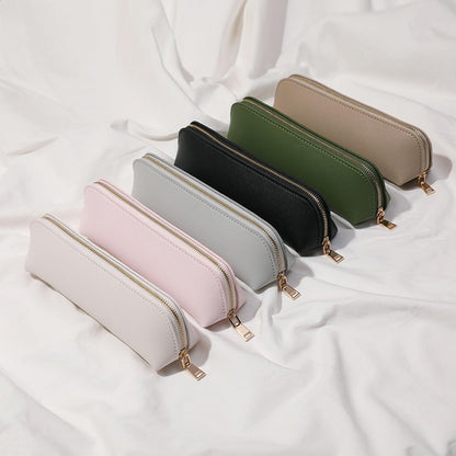 Canvas Pencil Case Cotton Canvas and Simple Multifunctional Pencil Bag Zipper Portable Storage (Black)