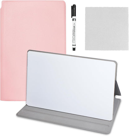 Portable Small Dry Erase Board | Handheld Whiteboard Reusable White Board Dry Erase Notebook | Standable Desktop Notepad | Home Office Study Essentials-PU Cover Writing Board 9.5" x 6.6"