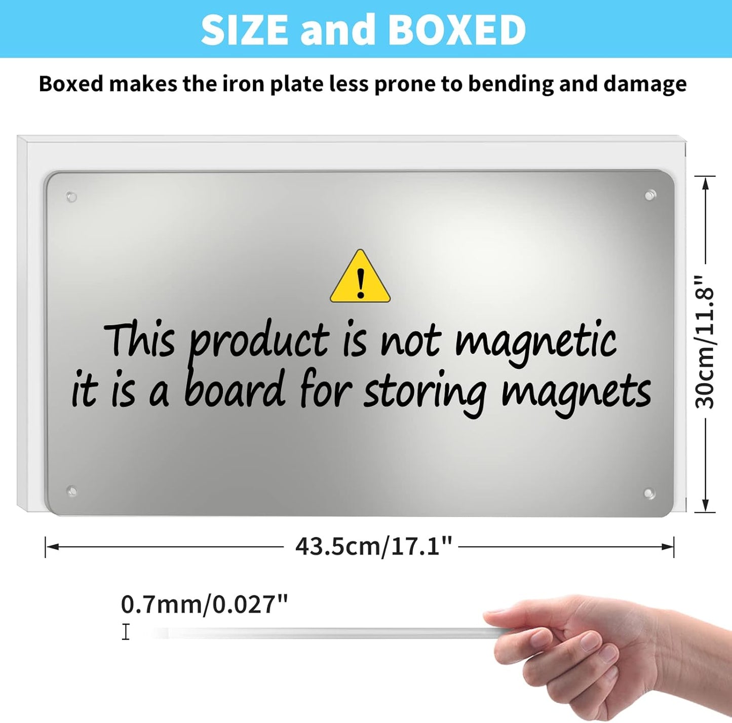 17.7" x 11.8" 2 Pack Metal Magnetic Board - Magnet Bulletin Board to Display Magnetic Letters Numbers Animal, Poetry, Spice Jars, Notes, Photos, Suitable for Wall, Refrigerator, Cubicle, Cabinet